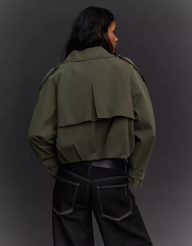 Trench corto con efecto globo – Chaquetas y abrigos Trench corto con efecto globo – Chaquetas y abrigos
