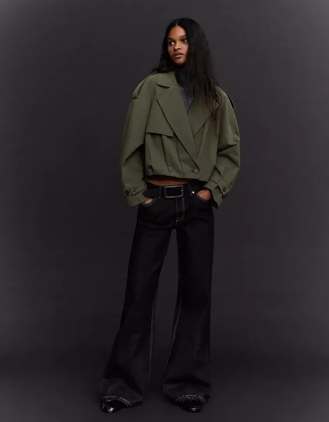 Trench corto con efecto globo – Chaquetas y abrigos Trench corto con efecto globo – Chaquetas y abrigos