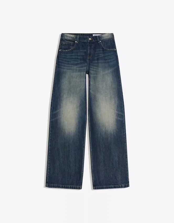 Vaqueros boyfriend de talle bajo con bordados – #Bershkastyle – Mujer Vaqueros boyfriend de talle bajo con bordados – #Bershkastyle – Mujer