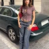 Vaqueros boyfriend de talle bajo con textura