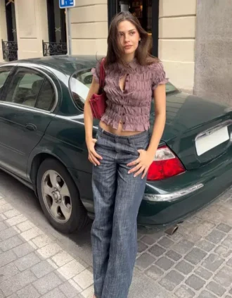 Vaqueros boyfriend de talle bajo con textura Vaqueros boyfriend de talle bajo con textura