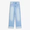 Vaqueros de cintura alta, corte Straight y pierna Wide Leg con bajos remangados – Pantalones Vaqueros de cintura alta, corte Straight y pierna Wide Leg con bajos remangados – Pantalones