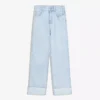 Vaqueros de cintura alta, corte Straight y pierna Wide Leg con bajos remangados – Pantalones Vaqueros de cintura alta, corte Straight y pierna Wide Leg con bajos remangados – Pantalones