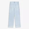 Vaqueros de cintura alta, corte Straight y pierna Wide Leg con bajos remangados – Pantalones Vaqueros de cintura alta, corte Straight y pierna Wide Leg con bajos remangados – Pantalones