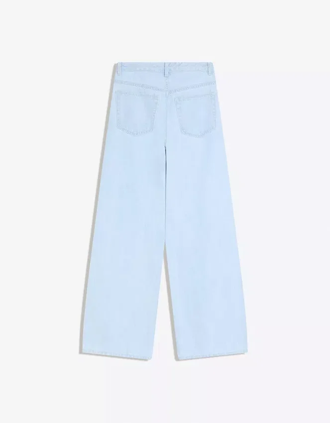 Vaqueros de cintura alta y pierna Wide Leg con cintura cruzada Vaqueros de cintura alta y pierna Wide Leg con cintura cruzada