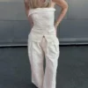 Vaqueros de corte ancho y talle bajo con pinzas Vaqueros de corte ancho y talle bajo con pinzas