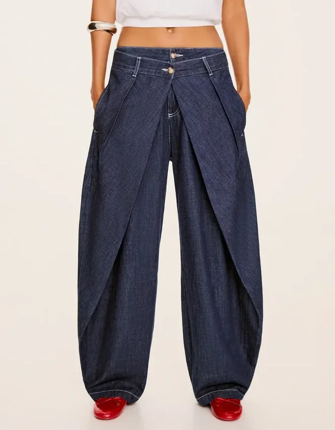 Vaqueros de talle bajo con corte globo retorcido Fit – Pantalones Vaqueros de talle bajo con corte globo retorcido Fit – Pantalones