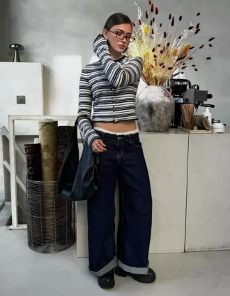 Vaqueros de talle bajo y pierna Wide Leg