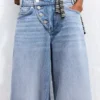 Vaqueros de talle bajo y pierna Wide Leg con botones delanteros – Pantalones