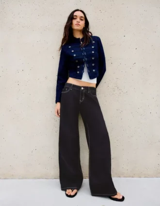 Vaqueros de tiro bajo y pierna ancha – Pantalones