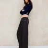 Vaqueros de tiro bajo y pierna ancha – Pantalones