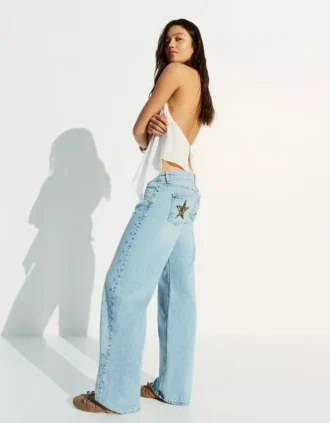 Vaqueros holgados con tachuelas en forma de estrella – Pantalones