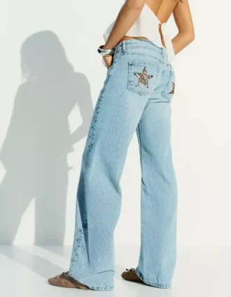 Vaqueros holgados con tachuelas en forma de estrella – Pantalones