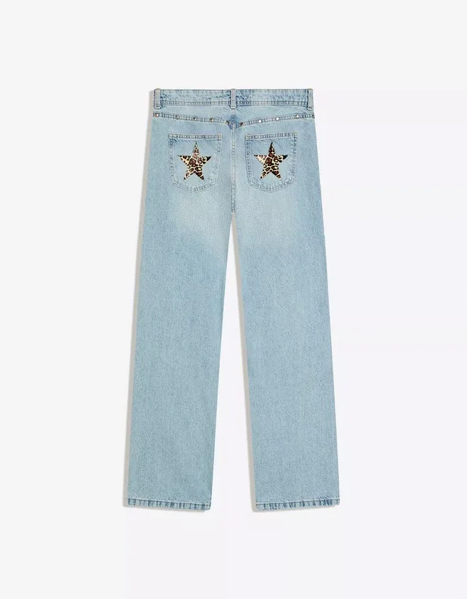 Vaqueros holgados con tachuelas en forma de estrella – Pantalones Vaqueros holgados con tachuelas en forma de estrella – Pantalones