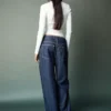 Vaqueros holgados de talle bajo con bajo remangado – Pantalones Vaqueros holgados de talle bajo con bajo remangado – Pantalones