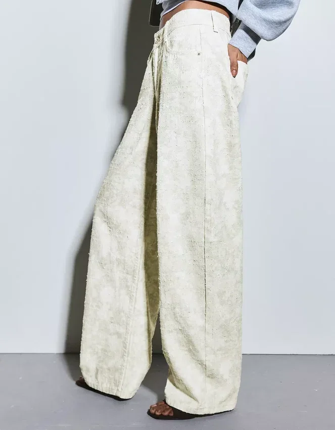 Vaqueros holgados de talle bajo con estampado de barril – Pantalones Vaqueros holgados de talle bajo con estampado de barril – Pantalones