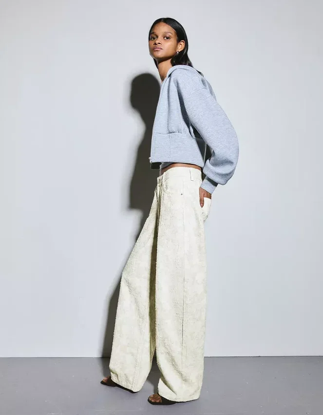 Vaqueros holgados de talle bajo con estampado de barril – Pantalones Vaqueros holgados de talle bajo con estampado de barril – Pantalones