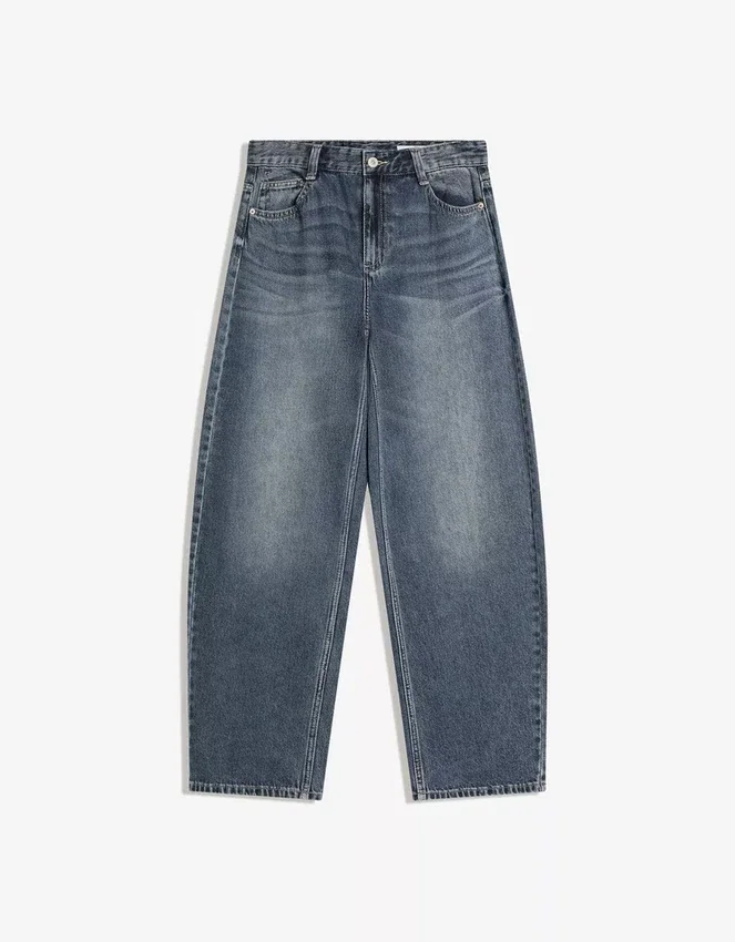 Vaqueros holgados de talle bajo con estampado de barril – Pantalones Vaqueros holgados de talle bajo con estampado de barril – Pantalones