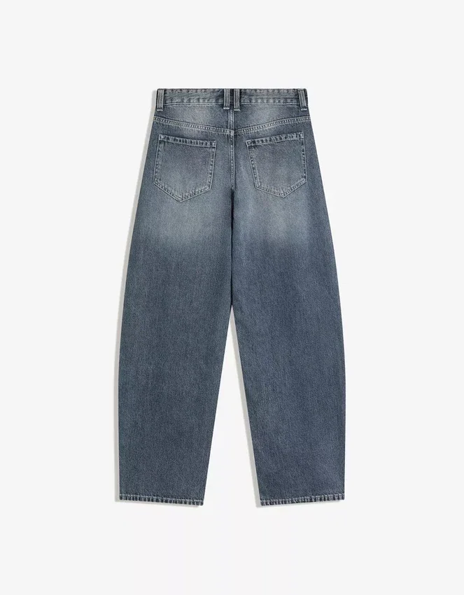 Vaqueros holgados de talle bajo con estampado de barril – Pantalones Vaqueros holgados de talle bajo con estampado de barril – Pantalones