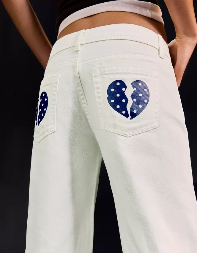 Vaqueros holgados de talle bajo con tachuelas – Pantalones Vaqueros holgados de talle bajo con tachuelas – Pantalones