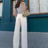 Vaqueros rectos de cintura alta y pierna Wide Leg – Pantalones – Mujer Vaqueros rectos de cintura alta y pierna Wide Leg – Pantalones – Mujer