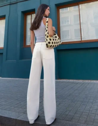 Vaqueros rectos de cintura alta y pierna Wide Leg – Pantalones – Mujer