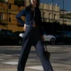 Vaqueros rectos de cintura alta y pierna Wide Leg – Pantalones – Mujer Vaqueros rectos de cintura alta y pierna Wide Leg – Pantalones – Mujer
