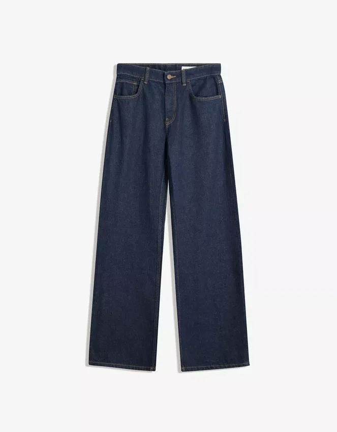 Vaqueros rectos de cintura alta y pierna Wide Leg – Pantalones – Mujer Vaqueros rectos de cintura alta y pierna Wide Leg – Pantalones – Mujer
