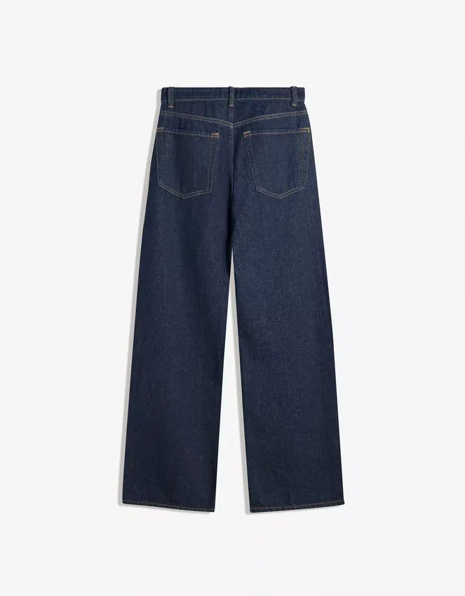 Vaqueros rectos de cintura alta y pierna Wide Leg – Pantalones – Mujer Vaqueros rectos de cintura alta y pierna Wide Leg – Pantalones – Mujer