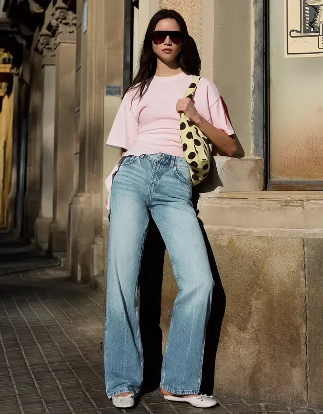 Vaqueros rectos de cintura alta y Wide Leg – Pantalones Vaqueros rectos de cintura alta y Wide Leg – Pantalones