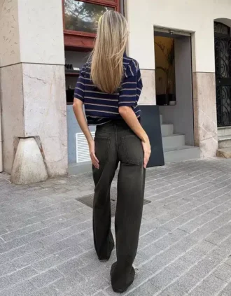 Vaqueros rectos de cintura alta y Wide Leg – Pantalones