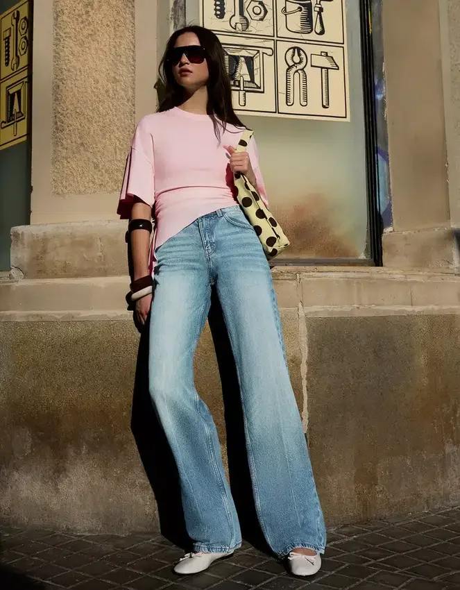 Vaqueros rectos de cintura alta y Wide Leg – Pantalones Vaqueros rectos de cintura alta y Wide Leg – Pantalones