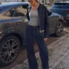 Vaqueros sin costuras de cintura alta y pierna Wide Leg con bolsillos – Pantalones – Mujer Vaqueros sin costuras de cintura alta y pierna Wide Leg con bolsillos – Pantalones – Mujer