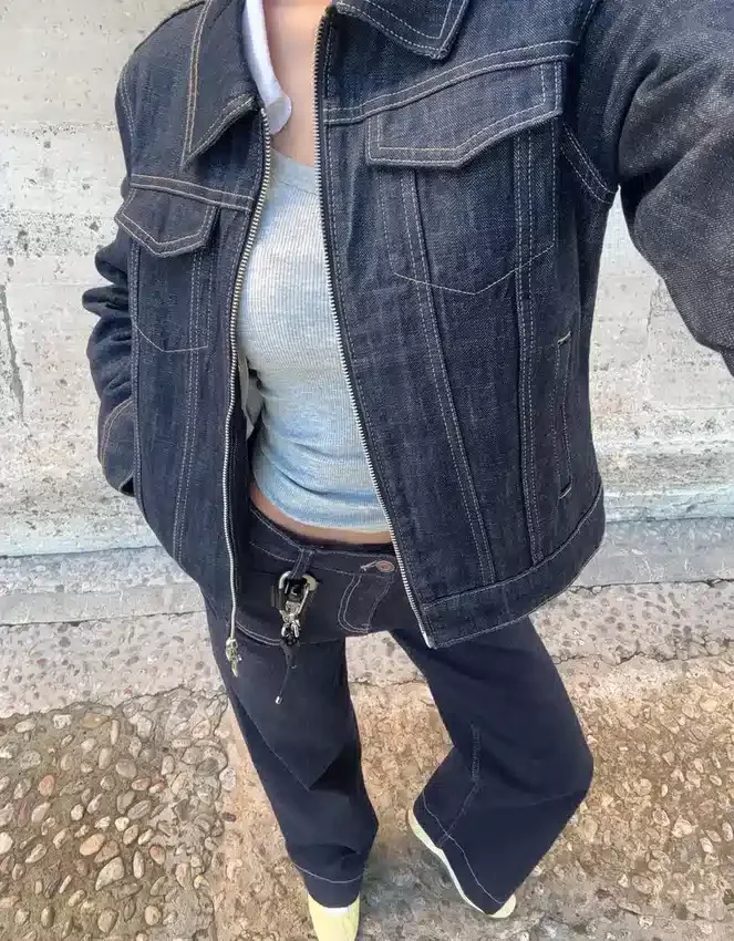 Vaqueros sin costuras de cintura alta y pierna Wide Leg con bolsillos – Pantalones – Mujer Vaqueros sin costuras de cintura alta y pierna Wide Leg con bolsillos – Pantalones – Mujer