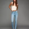 Vaqueros Skinny de talle alto y tejido suave – Pantalones