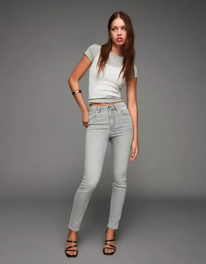 Vaqueros Skinny de talle alto y tejido suave – Pantalones Vaqueros Skinny de talle alto y tejido suave – Pantalones