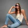 Vaqueros Skinny de talle alto y tejido suave – Pantalones