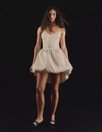 Vestido bustier de satén