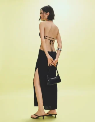 Vestido largo con cuello halter