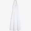Vestido largo de popelín con cuello halter