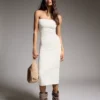 Vestido midi bandeau de punto – Vestidos y monos Vestido midi bandeau de punto – Vestidos y monos