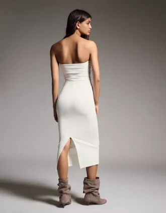 Vestido midi bandeau de punto – Vestidos y monos Vestido midi bandeau de punto – Vestidos y monos