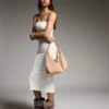 Vestido midi bandeau de punto – Vestidos y monos Vestido midi bandeau de punto – Vestidos y monos