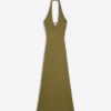 Vestido midi con cuello halter