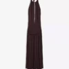 Vestido midi con cuello halter Vestido midi con cuello halter