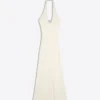 Vestido midi con cuello halter Vestido midi con cuello halter