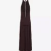 Vestido midi con cuello halter Vestido midi con cuello halter