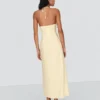 Vestido midi con cuello halter de mezcla de lino – Vestidos y monos Vestido midi con cuello halter de mezcla de lino – Vestidos y monos