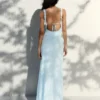Vestido midi con ribete de encaje
