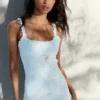 Vestido midi con ribete de encaje